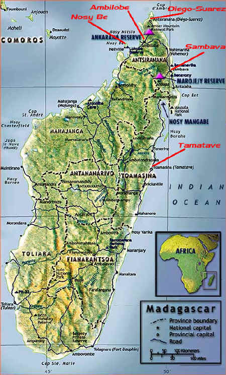 mapa de Madagascar